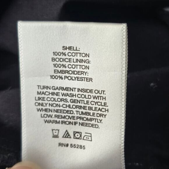 Express Black Cotton Eyelet Lace Ruffle Peplum Top L Open Back Romantic Evening - Picture 10 of 10